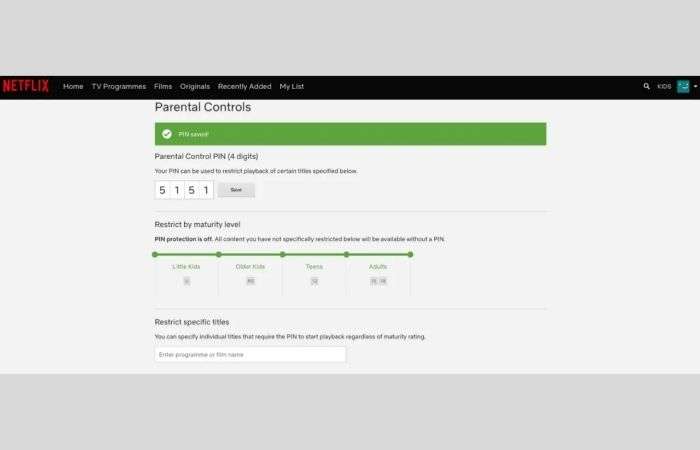 Check the Netflix Parental Control Settings